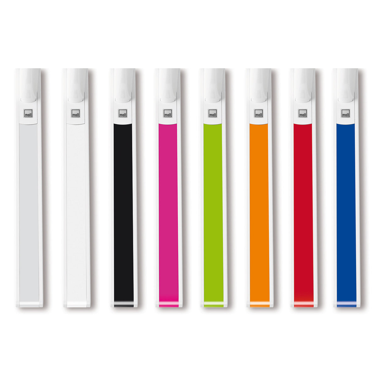 moll Champion Desk - Center Up, Customizable Desk Leg Color Strips