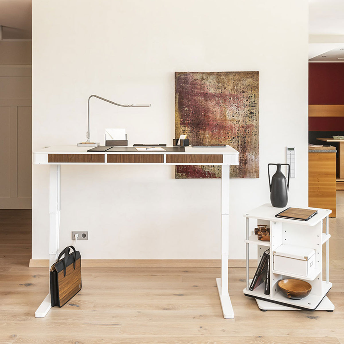 moll T6 Desk in Walnut - in a room